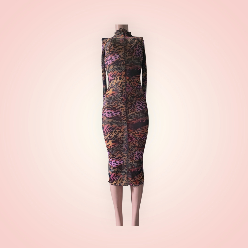 Multicolor Animal Print Women's Dress